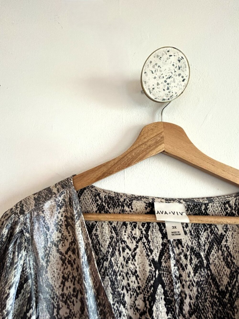 Ava & Viv Animal Print Shimmer Faux Wrap Cocktail Dress 3X